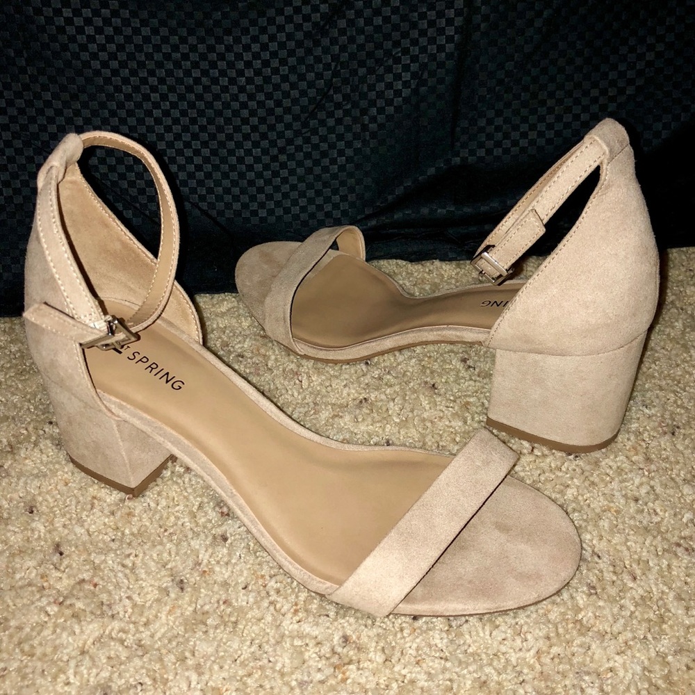 Open toe block heel